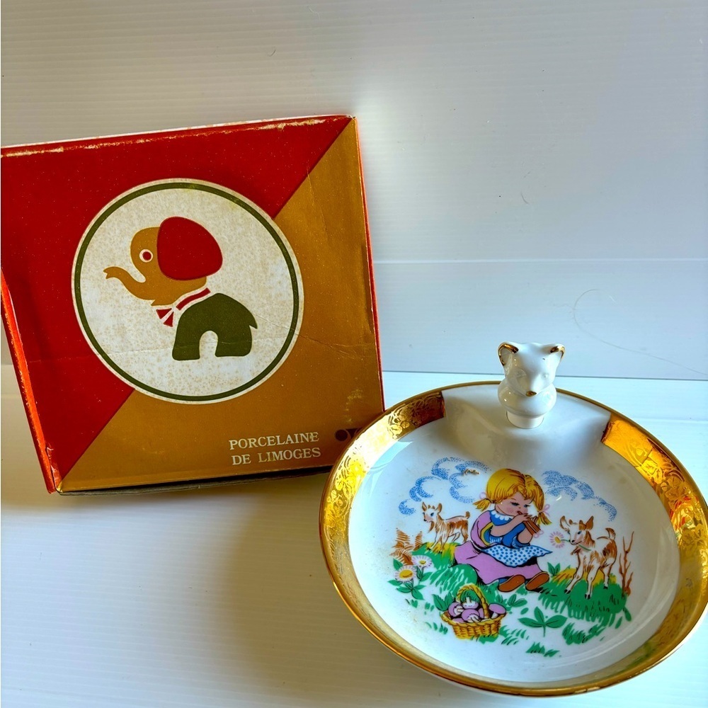 Vintage Limoges Porcelain Toddler Warming Plate
